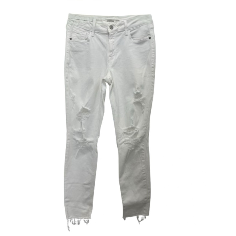 Old Navy Rockstar Super Skinny - Ankle Mid Rise Jeans with Raw Hem